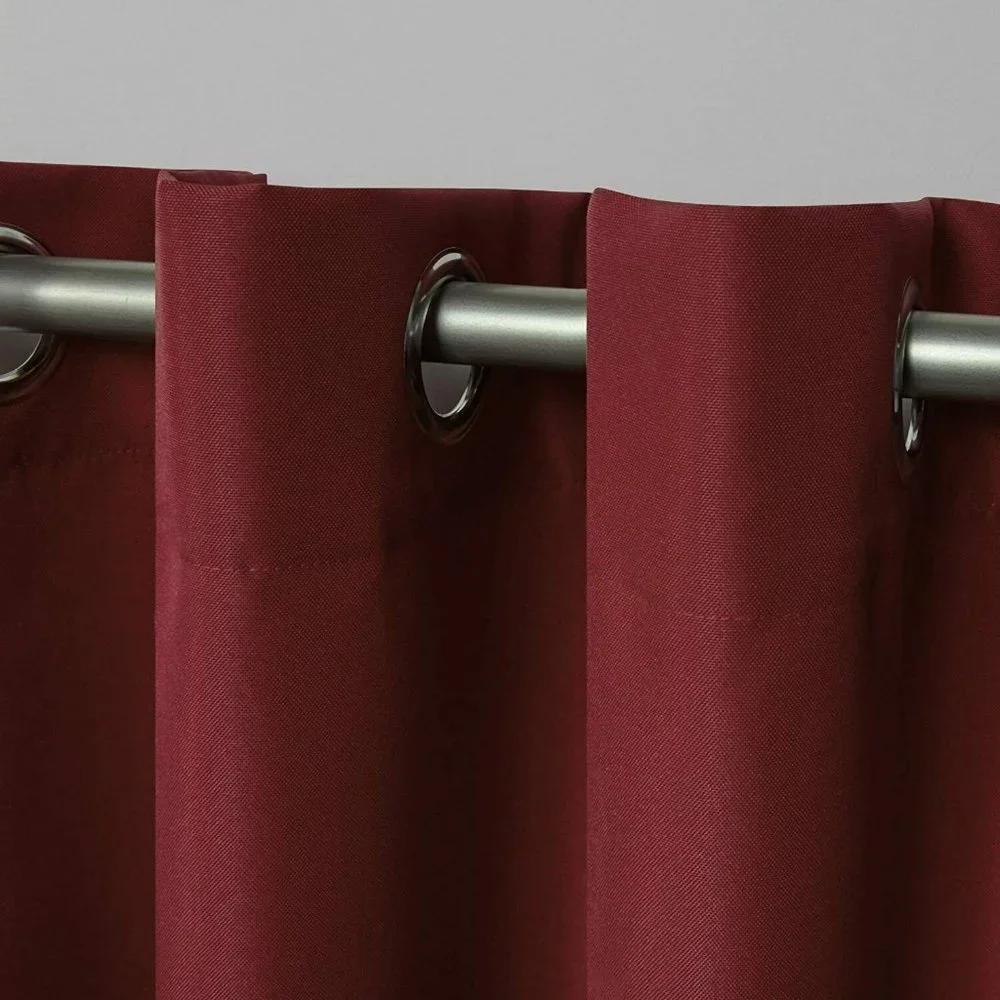 Exclusive Home Indoor/Outdoor Cabana Grommet Top Curtains 2- 54x96, Radiant Red